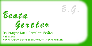 beata gertler business card